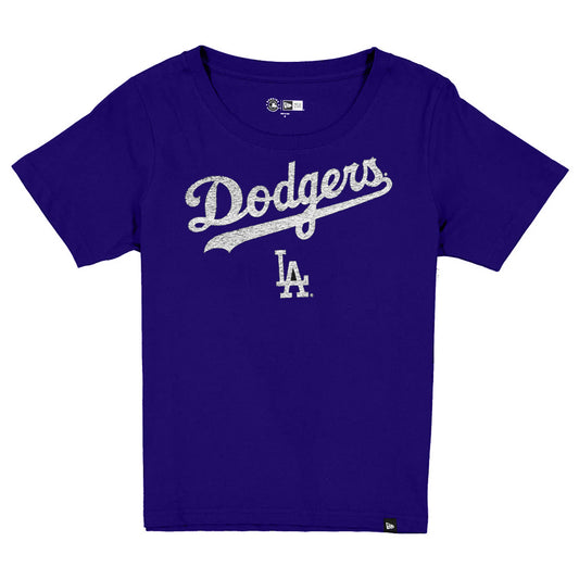 LOS ANGELES DODGERS WOMEN'S NEW ERA EVERGREEN BASIC T-SHIRT - BLUE