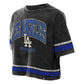LOS ANGELES DODGERS WOMEN'S NEW ERA LIFE STYLE STONE WASH BOXY CROPPED T-SHIRT - BLACK