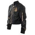 LOS ANGELES DODGERS WOMEN'S NEWERA X ALPHA INDUSTRIES CROPPED FULL-ZIP JACKET - BLACK/GOLD