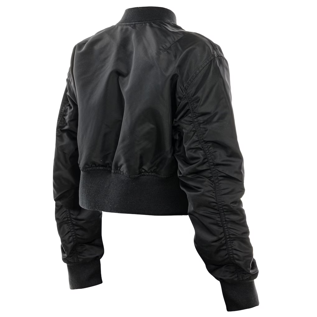 LOS ANGELES DODGERS WOMEN'S NEWERA X ALPHA INDUSTRIES CROPPED FULL-ZIP JACKET - BLACK/GOLD