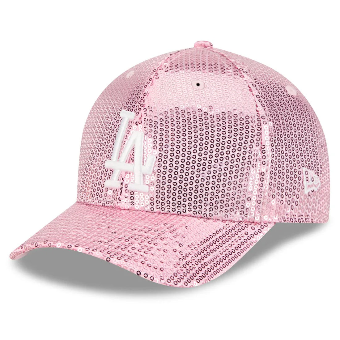LOS ANGELES DODGERS WOMEN'S SEQUIN 9FORTY M-CROWN SNAPBACK HAT - PINK