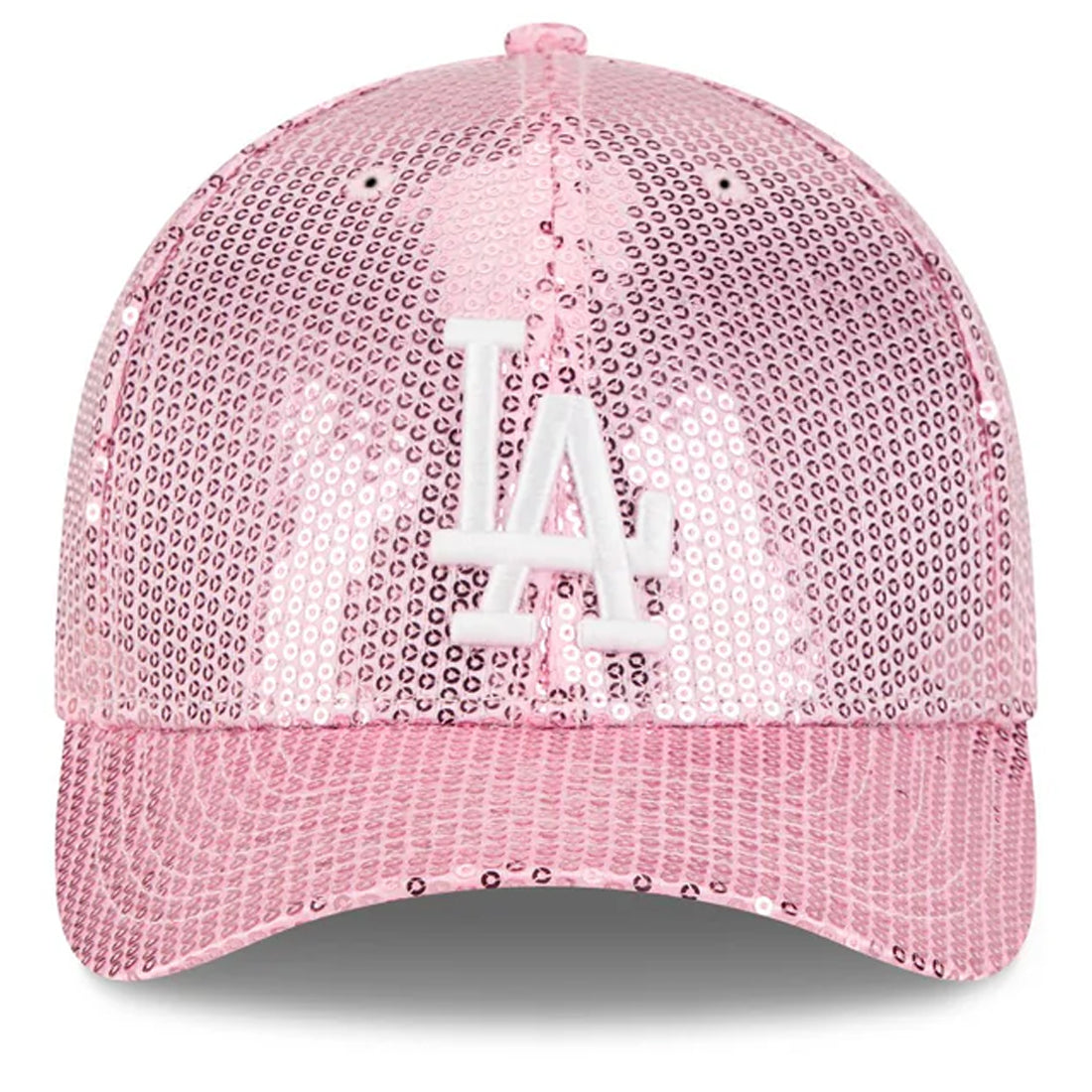 LOS ANGELES DODGERS WOMEN'S SEQUIN 9FORTY M-CROWN SNAPBACK HAT - PINK