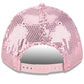 LOS ANGELES DODGERS WOMEN'S SEQUIN 9FORTY M-CROWN SNAPBACK HAT - PINK