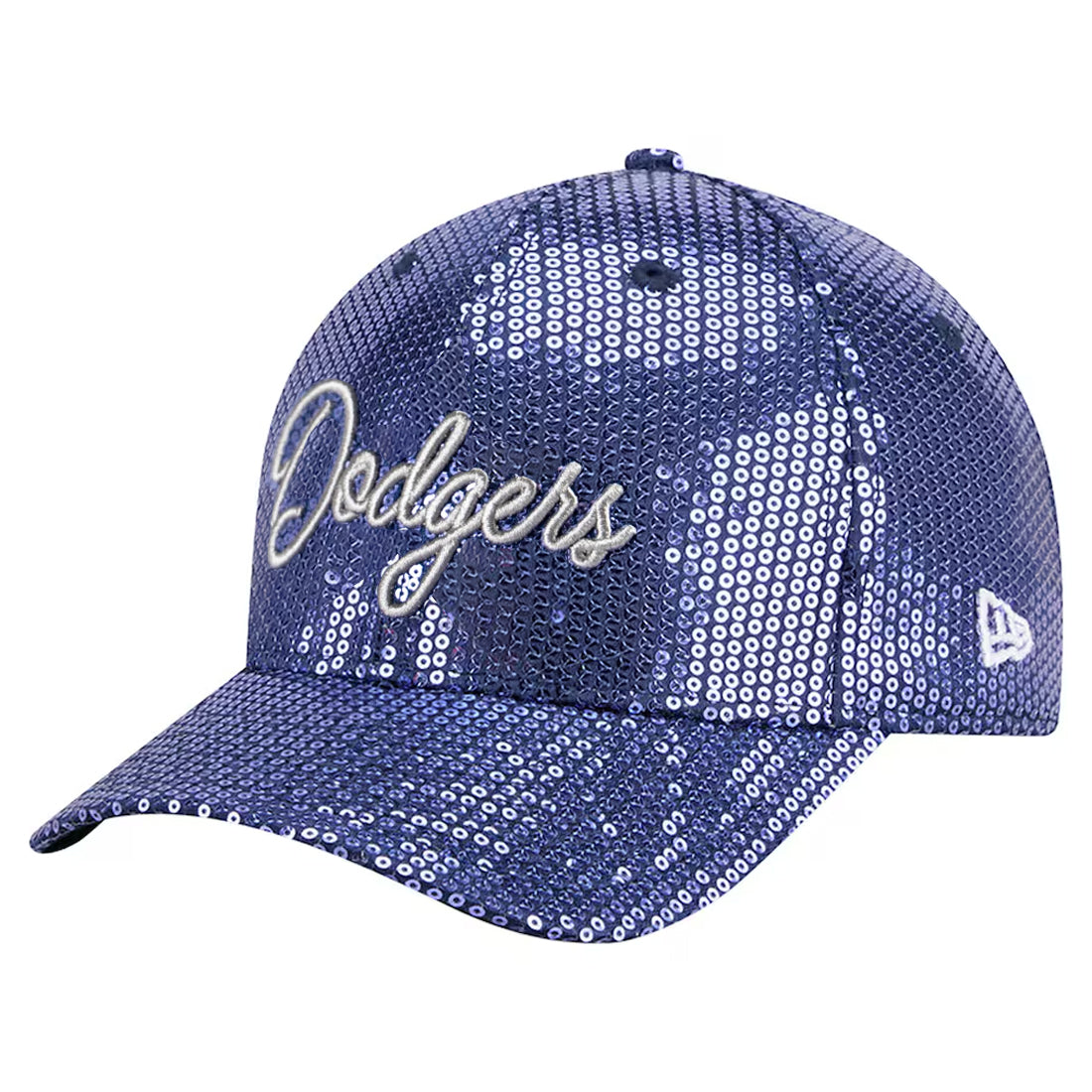 LOS ANGELES DODGERS WOMEN'S SEQUIN SCRIPT 9FORTY M-CROWN ADJUSTABLE HAT - NAVY