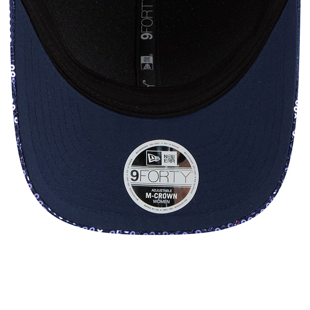 LOS ANGELES DODGERS WOMEN'S SEQUIN SCRIPT 9FORTY M-CROWN ADJUSTABLE HAT - NAVY