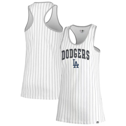 LOS ANGELES DODGERS WOMEN'S SEQUINS PINSTRIPE RACERBACK TANK TOP