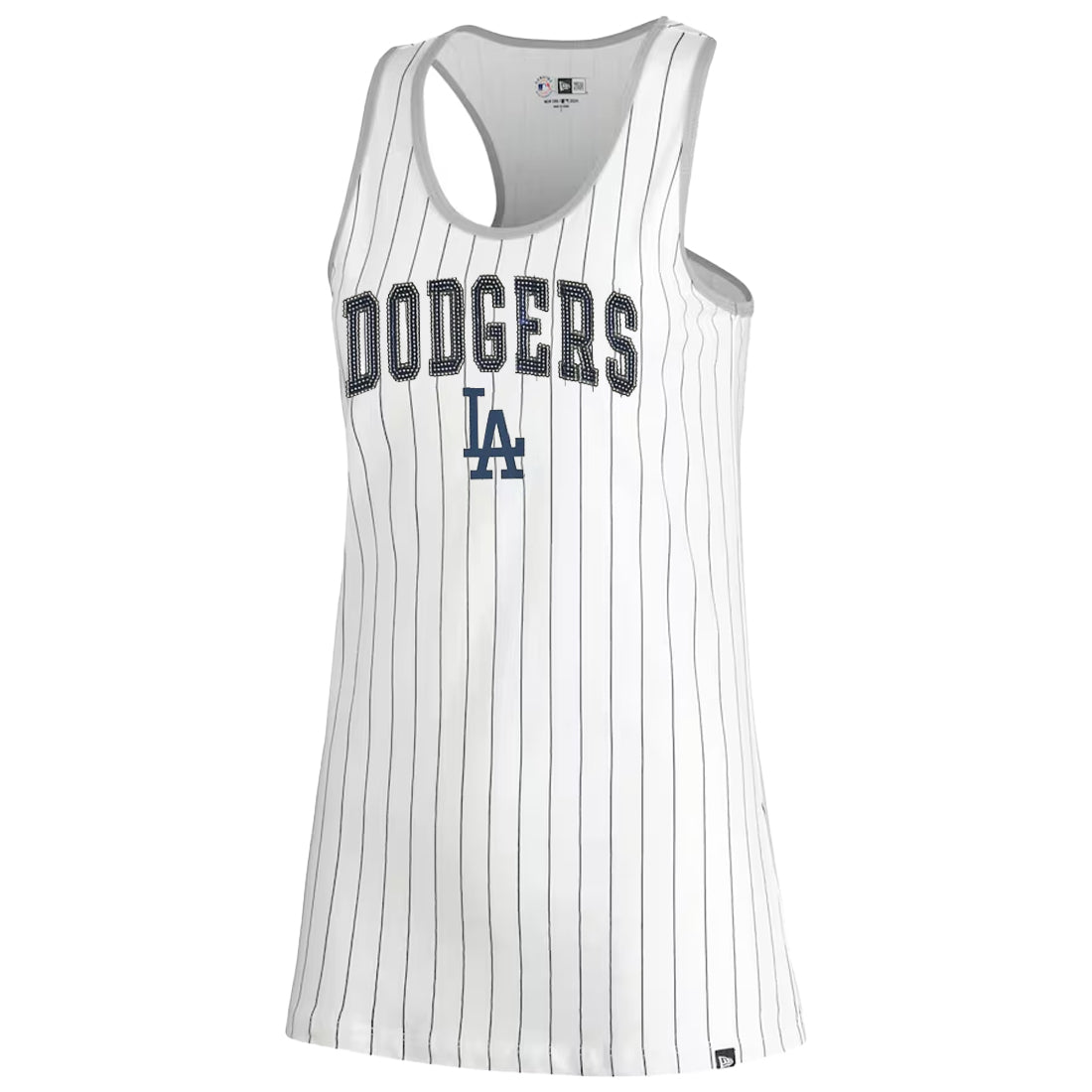 LOS ANGELES DODGERS WOMEN'S SEQUINS PINSTRIPE RACERBACK TANK TOP