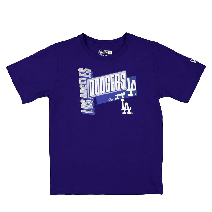 LOS ANGELES DODGERS YOUTH TRIPLE LOGO T-SHIRT - BLUE