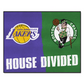 LOS ANGELES LAKERS / BOSTON CELTICS HOUSE DIVIDED 34" X 42.5" MAT