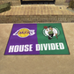 LOS ANGELES LAKERS / BOSTON CELTICS HOUSE DIVIDED 34" X 42.5" MAT