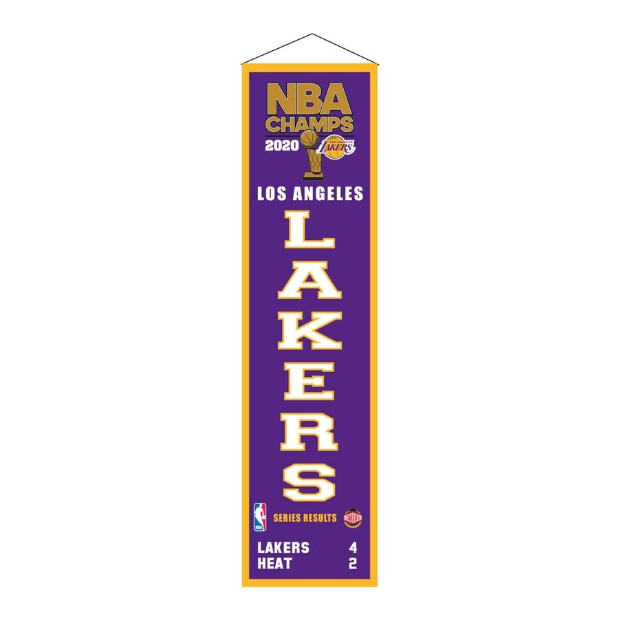 LOS ANGELES LAKERS CHAMPS HERITAGE BANNER - 8" X 15"