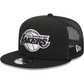 LOS ANGELES LAKERS EVERGREEN TRUCKER 9FIFTY SNAPBACK HAT - BLACK/WHITE