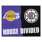 LOS ANGELES LAKERS / LOS ANGELES CLIPPERS HOUSE DIVIDED 34" X 42.5" MAT