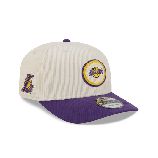 LOS ANGELES LAKERS LOYAL CORDUROY 9SEVENTY STRETCH-SNAP ADJUSTABLE HAT - CHROME WHITE/PURPLE