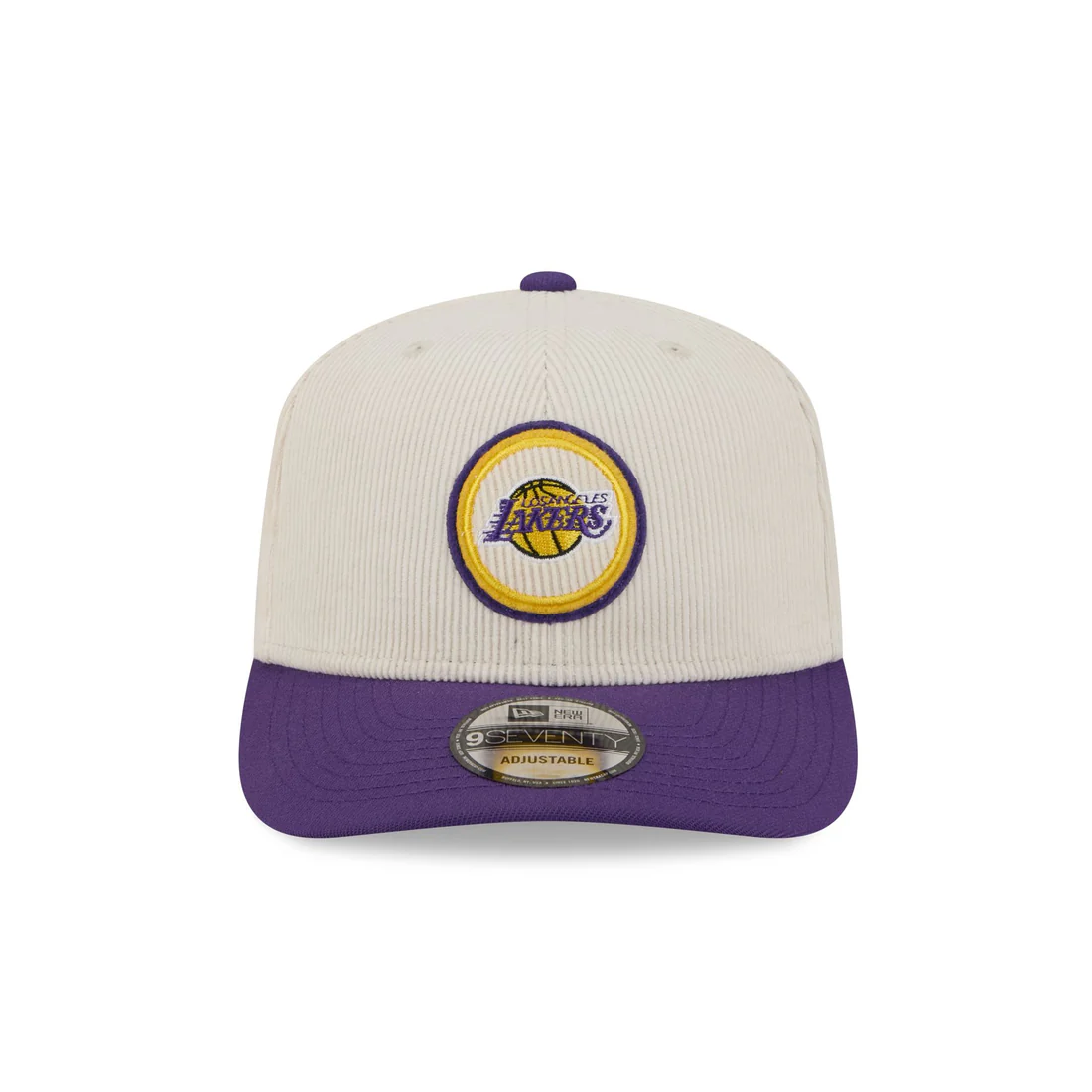 LOS ANGELES LAKERS LOYAL CORDUROY 9SEVENTY STRETCH-SNAP ADJUSTABLE HAT - CHROME WHITE/PURPLE