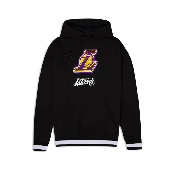 LOS ANGELES LAKERS MEN'S LOGO SELECT PULLOVER HOODED SWEATSHIRT - BLACK