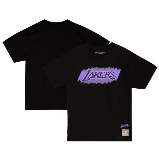 LOS ANGELES LAKERS MEN'S MITCHELL & NESS MONOCHROME T-SHIRT - BLACK