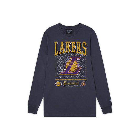 LOS ANGELES LAKERS MEN'S OLD SCHOOL SPORT LONG SLEEVE T-SHIRT