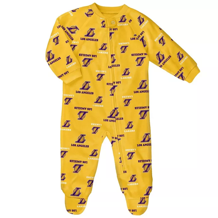 LOS ANGELES LAKERS NEWBORN ALL OVER PRINT PAJAMAS