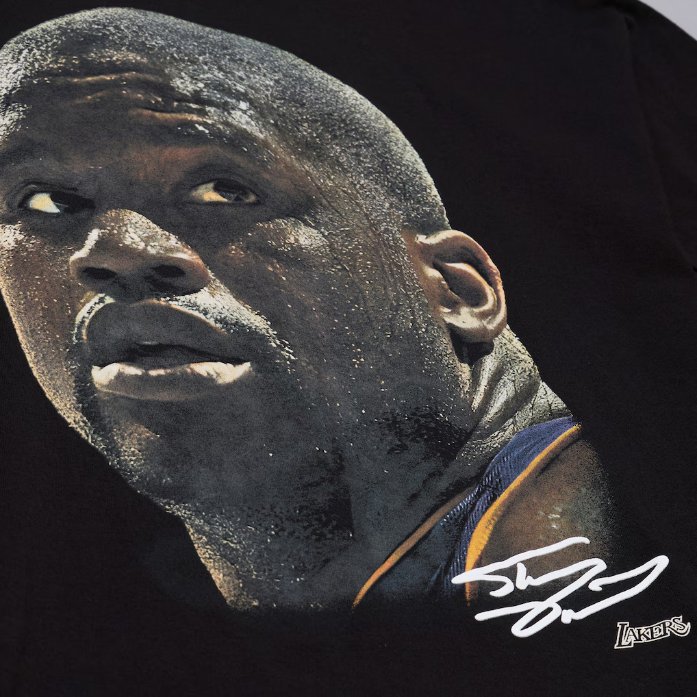 LOS ANGELES LAKERS SHAQUILLE O'NEAL MEN'S MITCHELL & NESS REAL BIG FACE T-SHIRT - BLACK