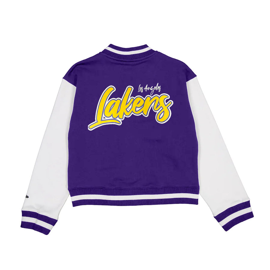 LOS ANGELES LAKERS WOMEN'S THROWBACK FLEECE LETTERMAN JACKET