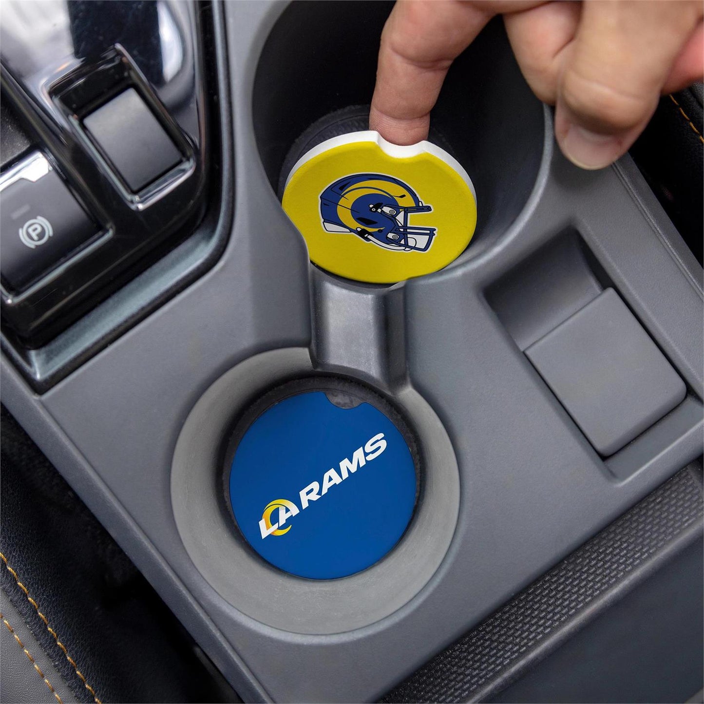 LOS ANGELES RAMS 2-PIECE CAR COASTER SET