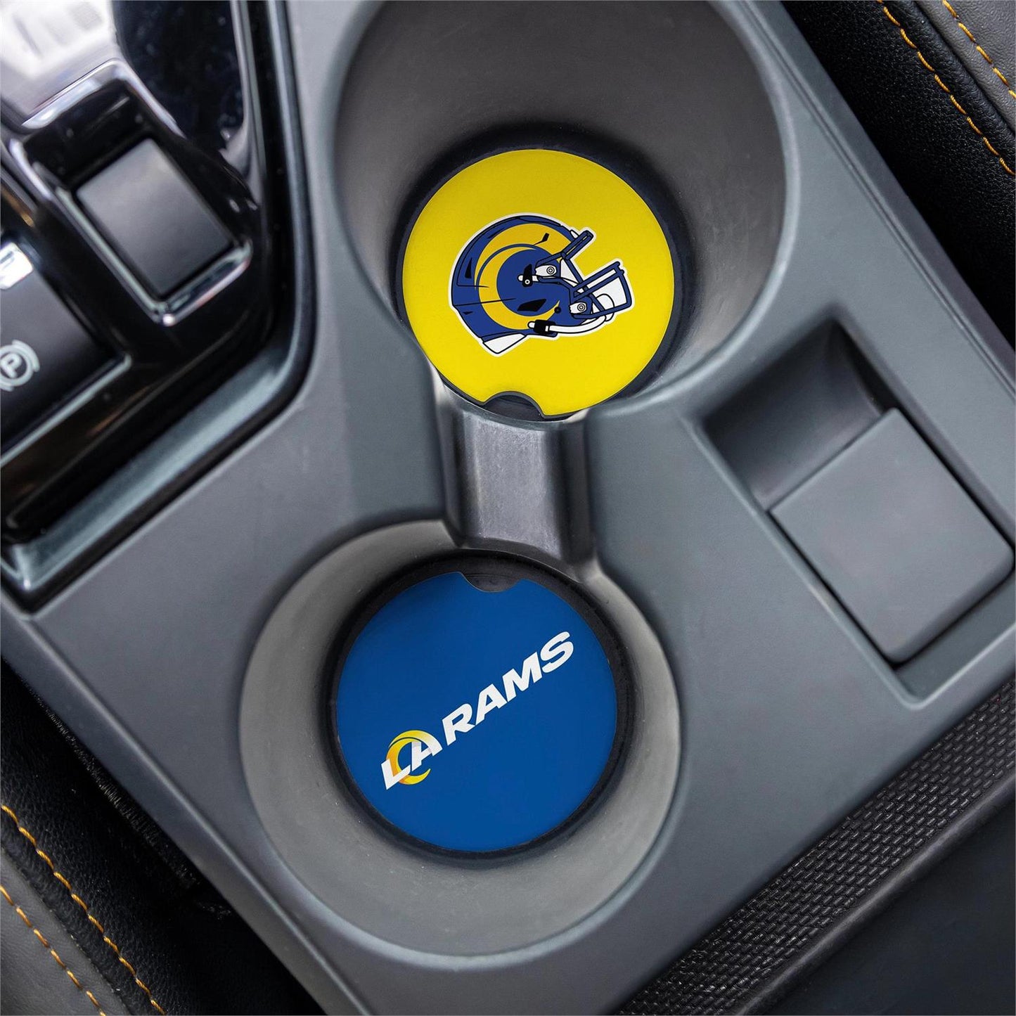 LOS ANGELES RAMS 2-PIECE CAR COASTER SET