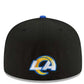 LOS ANGELES RAMS 2022 NFL DRAFT HAT 59FIFTY FITTED HAT - BLACK/BLUE
