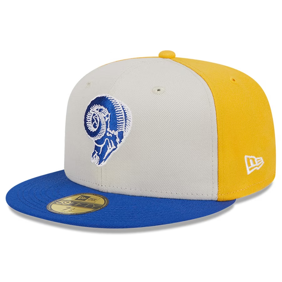 GORRA EQUIPADA 59FIFTY HISTÓRICA DE LA LÍNEA LATERAL DE LOS ANGELES RAMS 2023