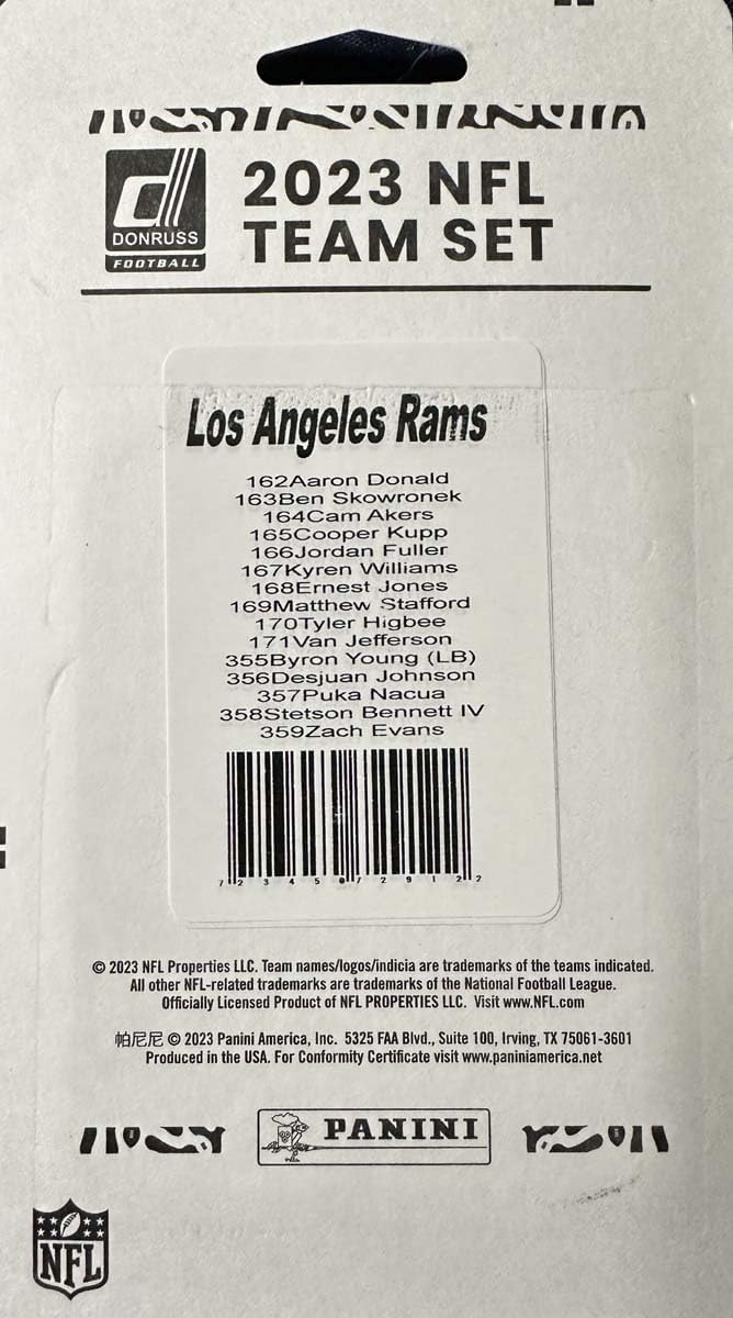 LOS ANGELES RAMS 2023 TEAM SET BY DONRUSS