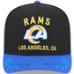 LOS ANGELES RAMS 2025 NFL DRAFT 9FIFTY A-FRAME SNAPBACK HAT - BLACK/BLUE