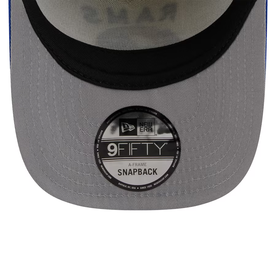 LOS ANGELES RAMS 2025 NFL DRAFT 9FIFTY A-FRAME SNAPBACK HAT - CHROME WHITE/BLUE