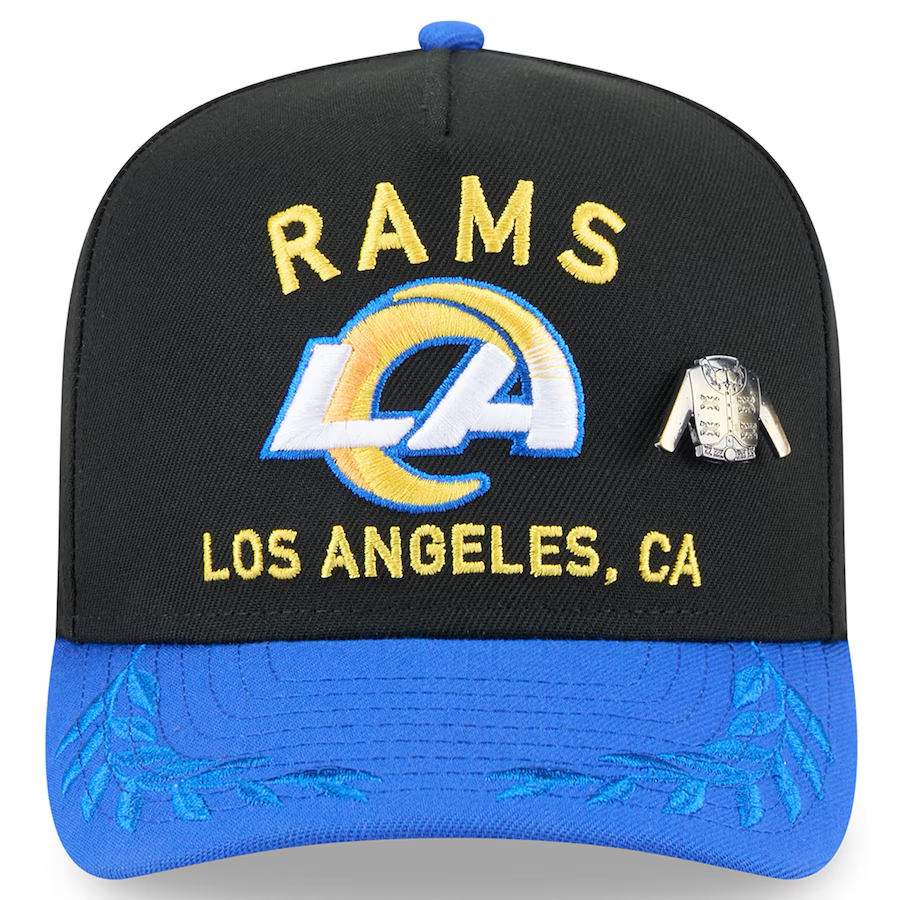 LOS ANGELES RAMS 2025 NFL DRAFT A-FRAME 59FIFTY FITTED HAT - BLACK/BLUE