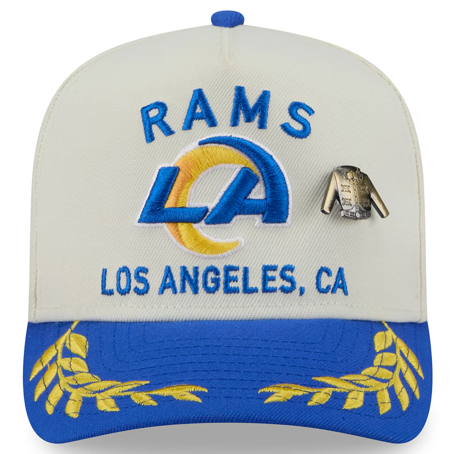 LOS ANGELES RAMS 2025 NFL DRAFT A-FRAME 59FIFTY FITTED HAT - CHROME WHITE/BLUE