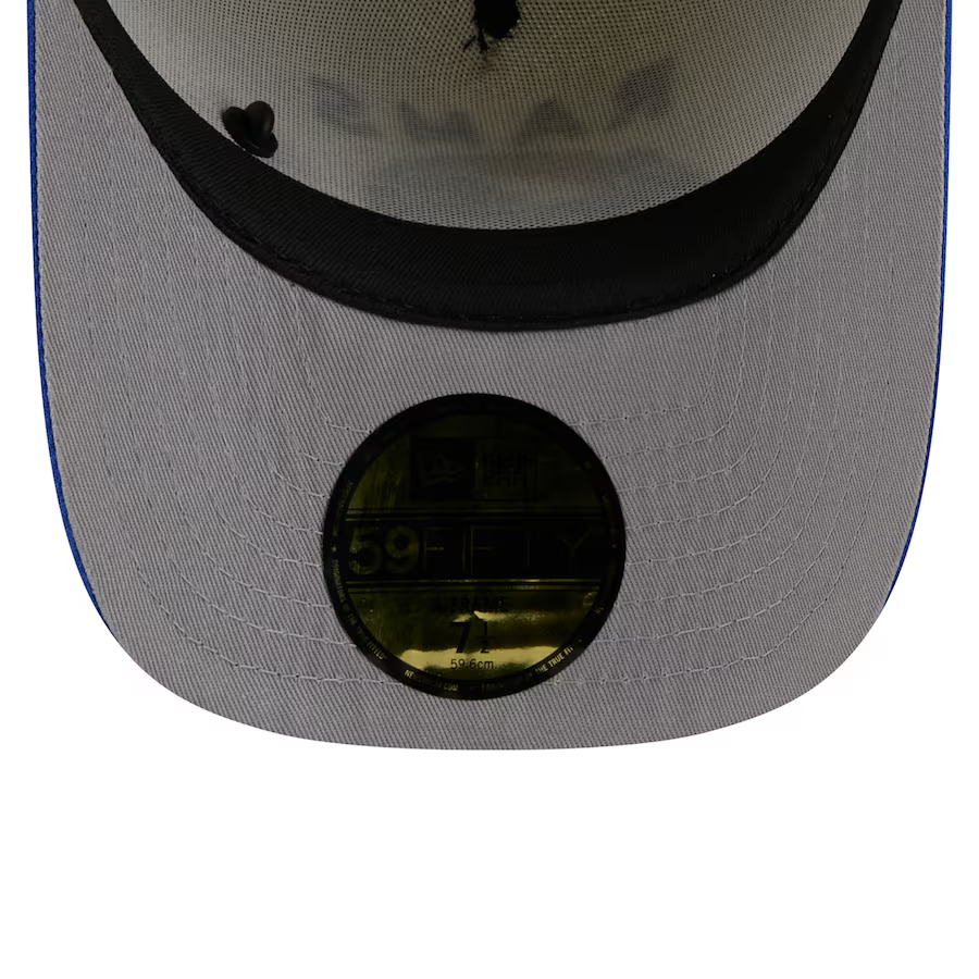 LOS ANGELES RAMS 2025 NFL DRAFT A-FRAME 59FIFTY FITTED HAT - CHROME WHITE/BLUE