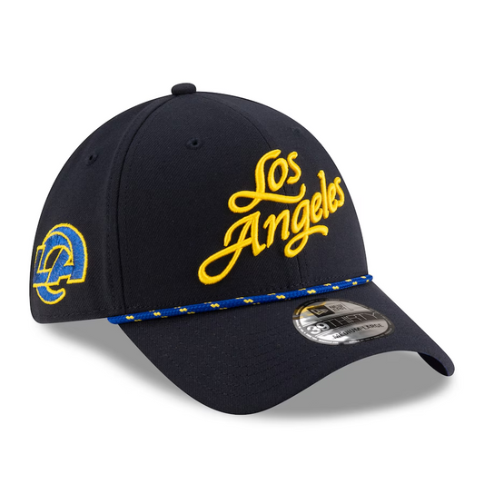 LOS ANGELES RAMS 2025 NFL RIVALRY SIDELINE COLLECTION 39THIRTY FLEX FIT HAT - MIDNIGHT NAVY