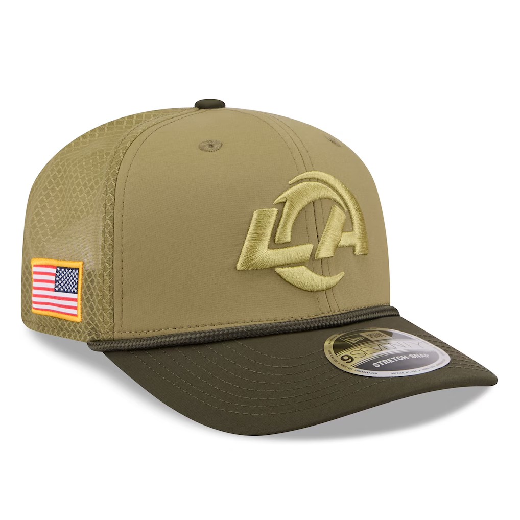 LOS ANGELES RAMS 2025 NFL SALUTE TO SERVICE 9SEVENTY ADJUSTABLE HAT - GREEN