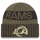 LOS ANGELES RAMS 2025 NFL SALUTE TO SERVICE CUFFED KNIT BEANIE - DARK GREEN