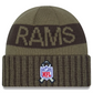 LOS ANGELES RAMS 2025 NFL SALUTE TO SERVICE CUFFED KNIT BEANIE - DARK GREEN