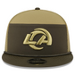 LOS ANGELES RAMS 2025 NFL SALUTE TO SERVICE SPLIT PANEL 9FIFTY SNAPBACK HAT - DARK GREEN