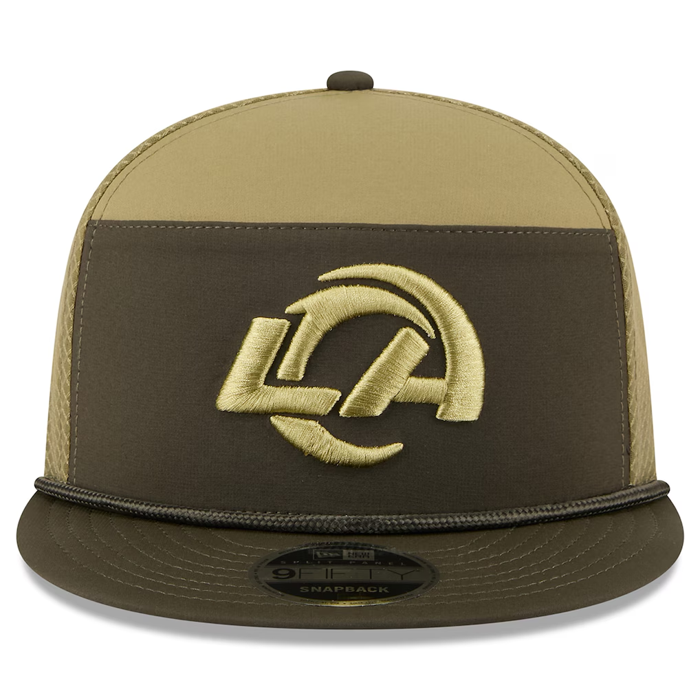 LOS ANGELES RAMS 2025 NFL SALUTE TO SERVICE SPLIT PANEL 9FIFTY SNAPBACK HAT - DARK GREEN