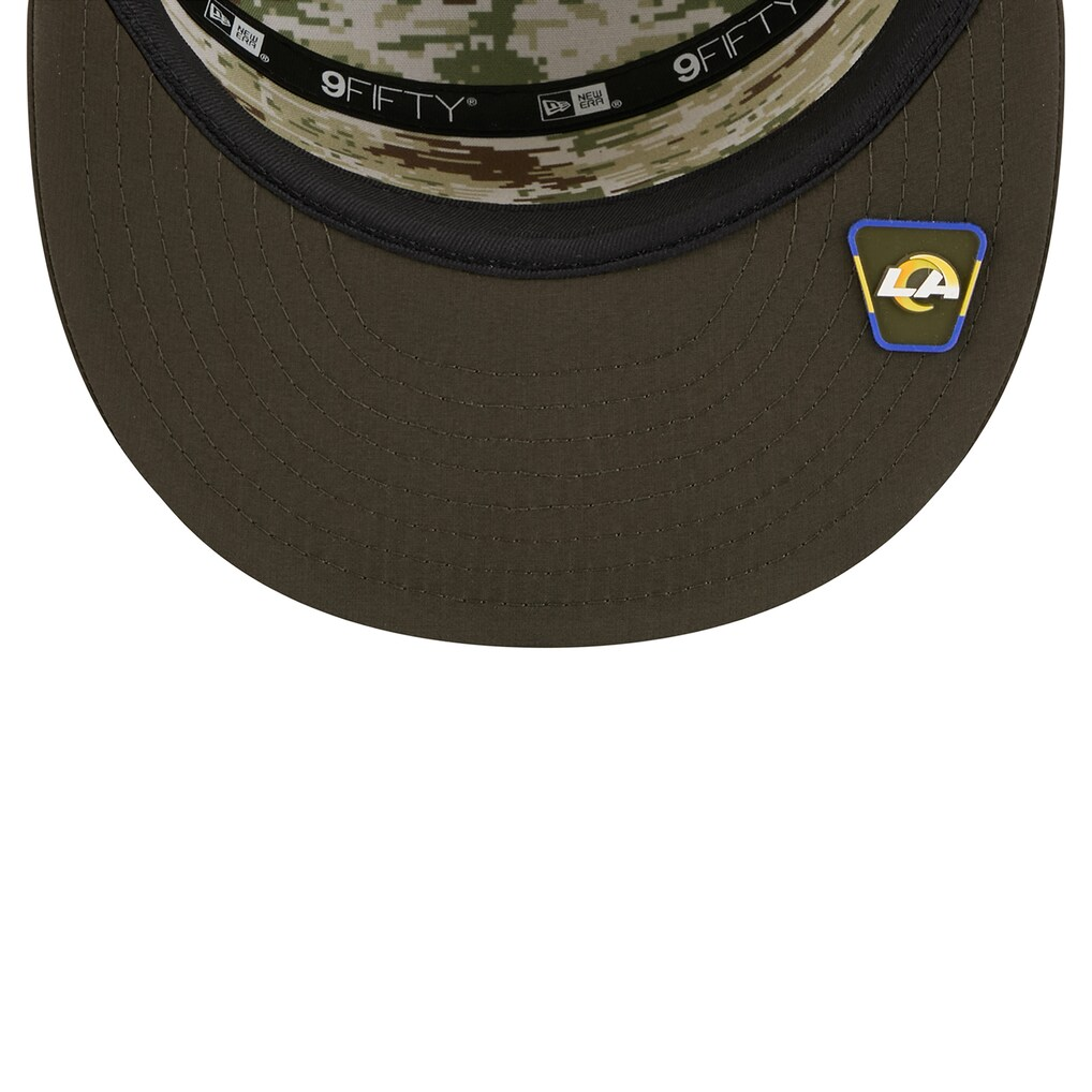 LOS ANGELES RAMS 2025 NFL SALUTE TO SERVICE SPLIT PANEL 9FIFTY SNAPBACK HAT - DARK GREEN