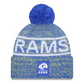 LOS ANGELES RAMS 2025 NFL SIDELINE COLD WEATHER CUFFED KNIT WITH POM - BLUE