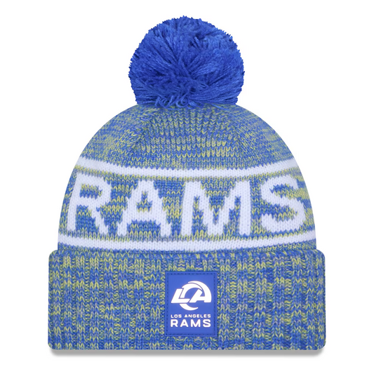 LOS ANGELES RAMS 2025 NFL SIDELINE COLD WEATHER CUFFED KNIT WITH POM - BLUE