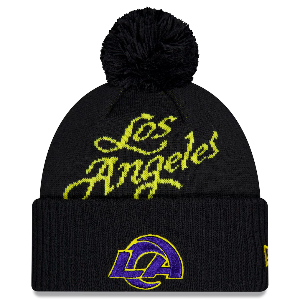 LOS ANGELES RAMS 2025 RIVALRY SIDELINE COLLECTION CUFFED KNIT WITH POM - MIDNIGHT BLUE