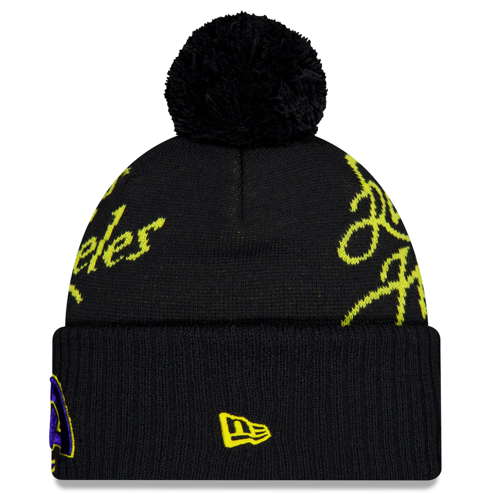 LOS ANGELES RAMS 2025 RIVALRY SIDELINE COLLECTION CUFFED KNIT WITH POM - MIDNIGHT BLUE