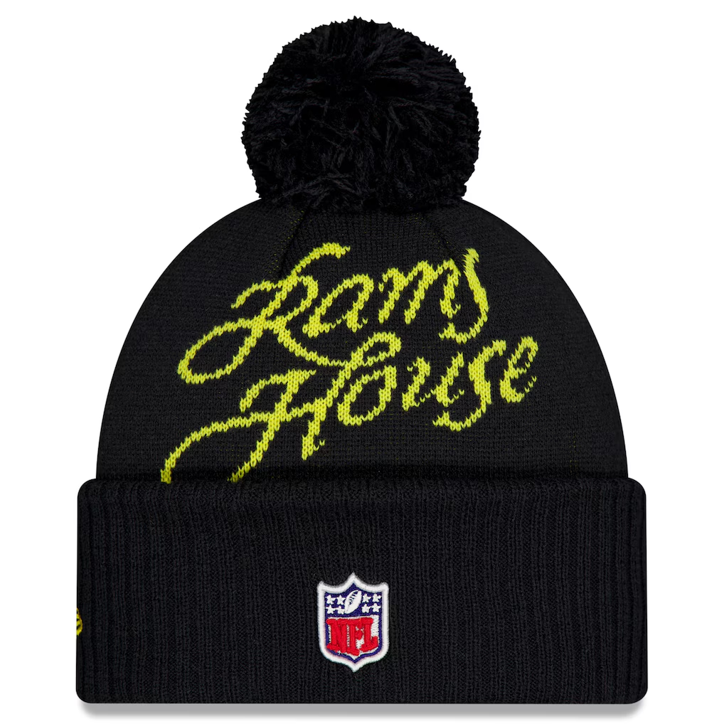 LOS ANGELES RAMS 2025 RIVALRY SIDELINE COLLECTION CUFFED KNIT WITH POM - MIDNIGHT BLUE