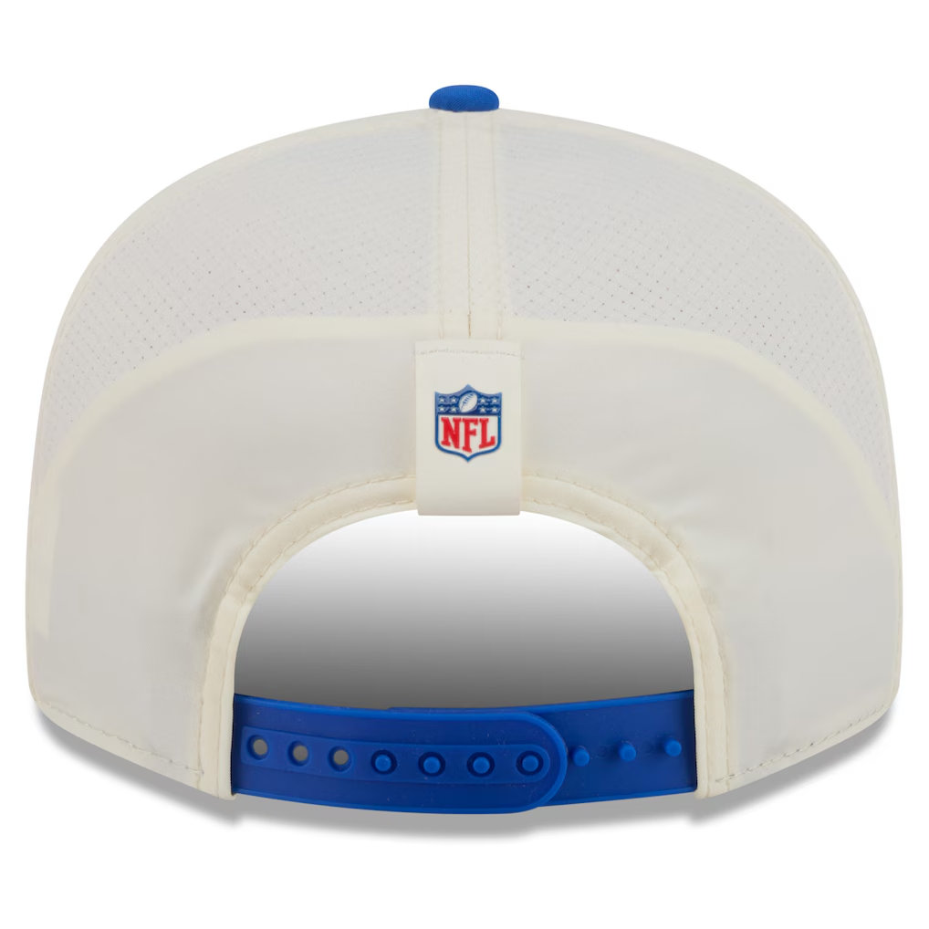 LOS ANGELES RAMS 2026 NFL TRAINING CAMP 9FIFTY SNAPBACK HAT - CHROME WHITE/BLUE