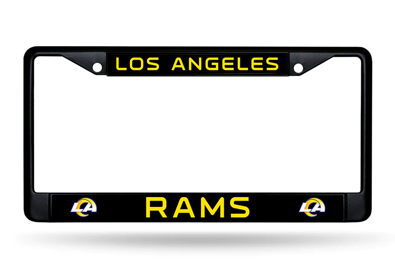 LOS ANGELES RAMS BLACK CHROME METAL LICENSE PLATE FRAME – JR'S SPORTS