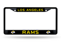 LOS ANGELES RAMS BLACK CHROME METAL LICENSE PLATE FRAME